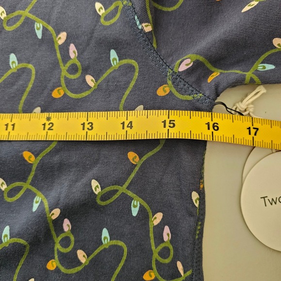 NWT Pact XS Navy Christmas Lights Pajama Set Organic Cotton Holiday Print Cozy - Picture 6 of 11